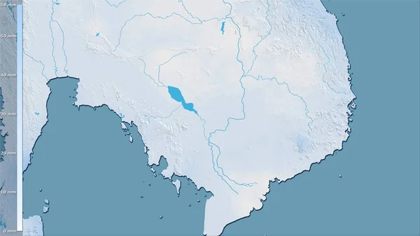 Precipitación Del Mes Más Seco Dentro Del Área Camboya Proyección —  Fotos de Stock