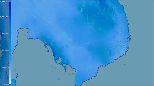Precipitação Mês Mais Úmido Dentro Área Camboja Projeção Estereográfica Com — Fotografia de Stock