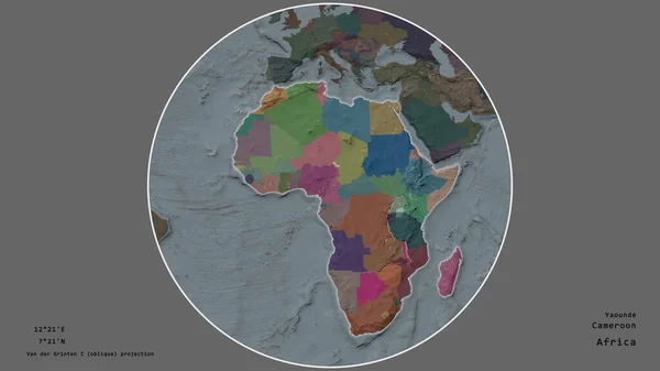 Das Gebiet Kameruns Zentriert Kreis Seinen Kontinent Auf Dem Ungesättigten — Stockfoto