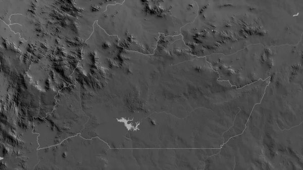 Adamaoua Region Kamerun Graustufige Karte Mit Seen Und Flüssen Umrissen — Stockfoto