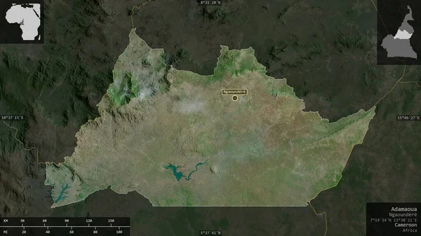 Αδαμαούα Περιφέρεια Καμερούν Δορυφορικές Εικόνες Σχήμα Που Παρουσιάζεται Ενάντια Στην — Φωτογραφία Αρχείου