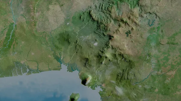 Sud Ouest Regio Van Kameroen Satellietbeelden Vorm Geschetst Tegen Zijn — Stockfoto