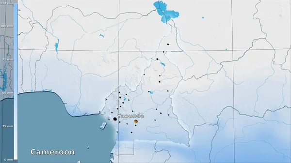 Υετός Του Ξηρότερου Μήνα Στην Περιοχή Του Καμερούν Στην Στερεογραφική — Φωτογραφία Αρχείου