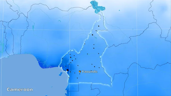 Área Camerún Mapa Anual Precipitación Proyección Estereográfica Composición Principal —  Fotos de Stock