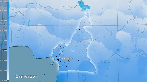 Precipitación Del Barrio Más Cálido Dentro Del Área Camerún Proyección —  Fotos de Stock