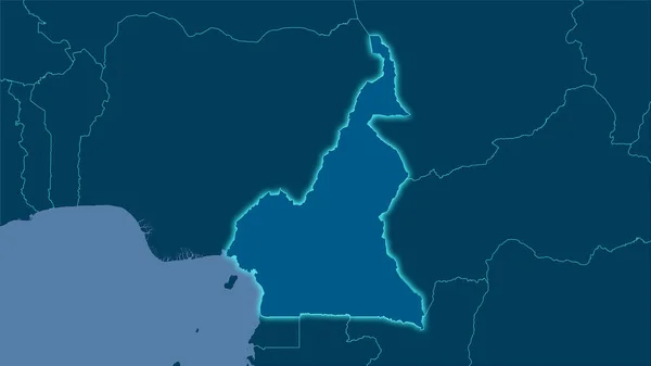 Área Camerún Mapa Sólido Proyección Estereográfica Composición Cruda Capas Trama — Foto de Stock