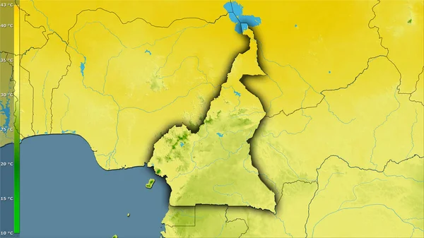 Temperatura Máxima Del Mes Más Cálido Dentro Del Área Camerún —  Fotos de Stock