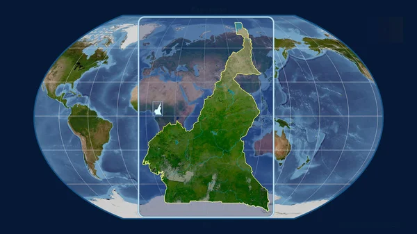Vista Ampliada Del Contorno Camerún Con Líneas Perspectiva Contra Mapa —  Fotos de Stock