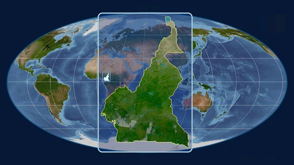 카메룬이 현상에 지도에 반대하는 시선으로 윤곽을 형상이 중심이다 — 스톡 사진
