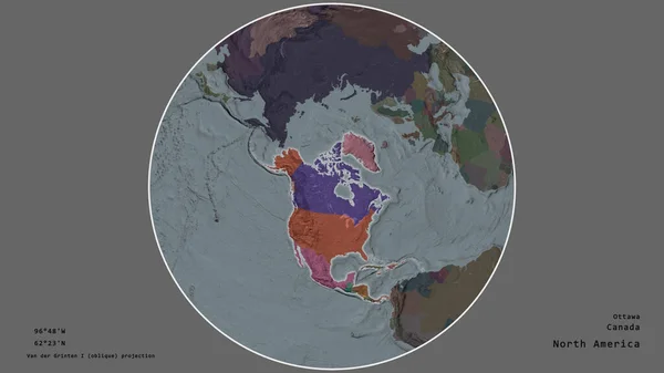 Région Canada Était Centrée Dans Cercle Entourant Son Continent Sur — Photo