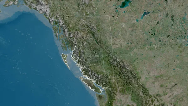 Columbia Británica Provincia Canadá Imágenes Satélite Forma Delineada Contra Área —  Fotos de Stock