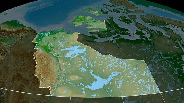 Territorios Del Noroeste Territorio Canadá Ampliado Destacado Características Principales Del — Foto de Stock