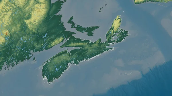 Nouvelle Écosse Province Canada Relief Coloré Avec Lacs Rivières Forme — Photo