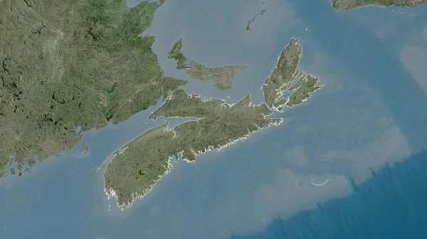 Nouvelle Écosse Province Canada Imagerie Satellite Forme Tracée Contre Zone — Photo