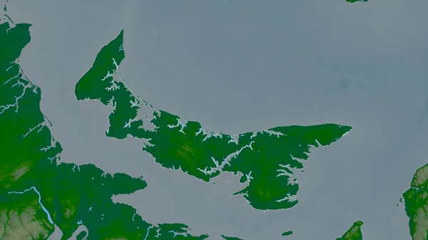 Νήσος Πρίγκηπας Έντουαρντ Επαρχία Του Καναδά Χρωματιστά Δεδομένα Σκίασης Λίμνες — Φωτογραφία Αρχείου