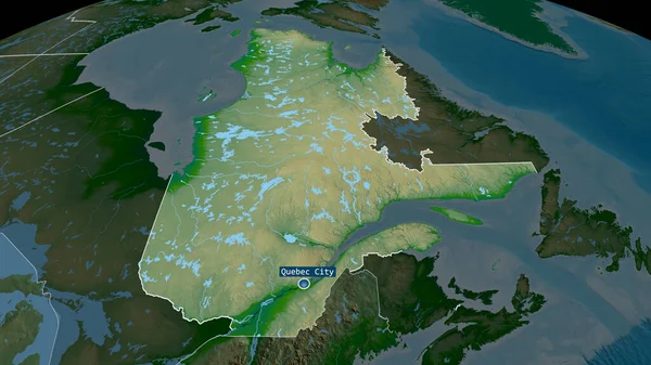 Κεμπέκ Επαρχία Του Καναδά Zoomed Και Τονίζεται Κεφάλαιο Κύρια Φυσικά — Φωτογραφία Αρχείου