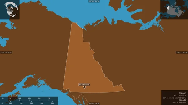 Yukon Territorium Von Kanada Gemusterte Körper Mit Seen Und Flüssen — Stockfoto