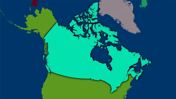 Zone Canadienne Sur Carte Des Divisions Administratives Dans Projection Stéréographique — Photo