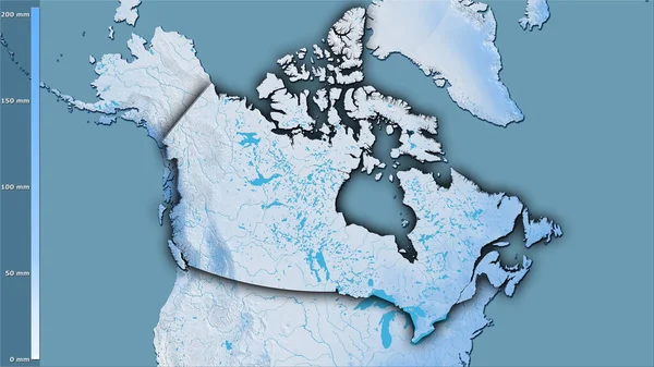 Precipitación Del Mes Más Seco Dentro Del Área Canadá Proyección — Foto de Stock