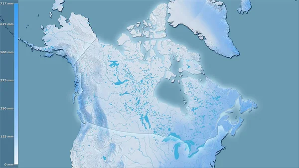 Précipitations Des Quartiers Les Secs Région Canada Dans Projection Stéréographique — Photo