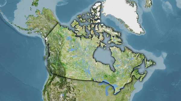 Área Canadá Satélite Mapa Proyección Estereográfica Composición Cruda Capas Trama —  Fotos de Stock