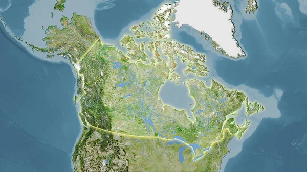 Área Canadá Satélite Mapa Proyección Estereográfica Composición Cruda Capas Trama —  Fotos de Stock