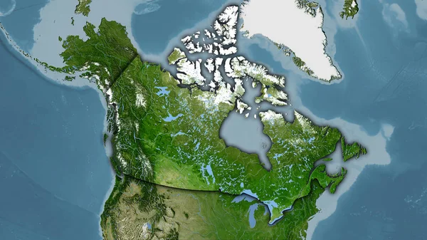 Територія Канади Супутниковій Карті Стереографічній Проекції Сира Композиція Растрових Шарів — стокове фото