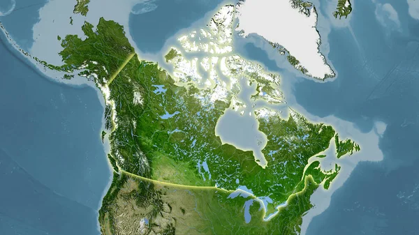 Área Canadá Mapa Satélite Proyección Estereográfica Composición Cruda Capas Trama —  Fotos de Stock