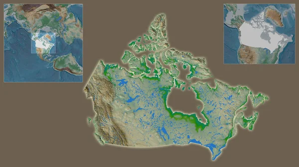 Close Van Canada Zijn Ligging Regio Het Centrum Van Een — Stockfoto