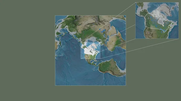 Área Ampliada Ampliada Canadá Extraída Del Mapa Gran Escala Del — Foto de Stock