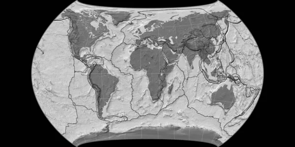 Mapa Del Mundo Canters Proyección Policónica Centrada Longitud Este Mapa — Foto de Stock