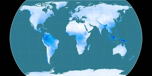 Wereldkaart Canters Pseudocylindric Projectie Gecentreerd Oost Lengtegraad Gemiddelde Jaarlijkse Neerslag — Stockfoto