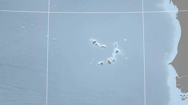 Cabo Verde Bairro Perspectiva Distante Sem Contorno Mapa Elevação Escala — Fotografia de Stock