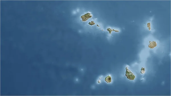 Capo Verde Prospettiva Ravvicinata Del Paese Nessun Contorno Immagini Satellitari — Foto Stock