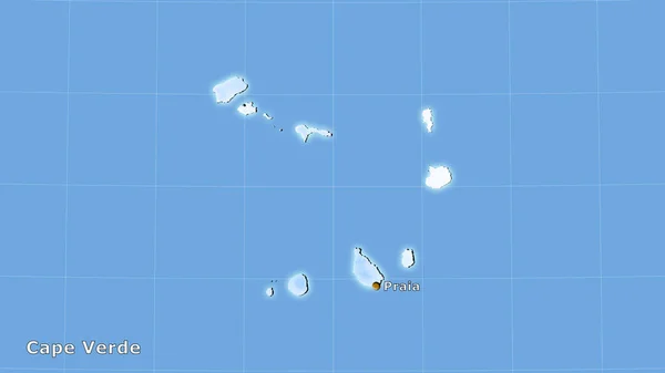 Área Cabo Verde Mapa Anual Precipitação Projecção Estereográfica Composição Principal — Fotografia de Stock
