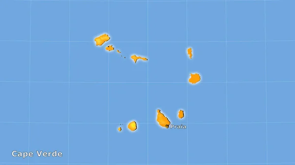 Oppervlakte Kaapverdië Jaarlijkse Temperatuurkaart Stereografische Projectie Belangrijkste Samenstelling — Stockfoto