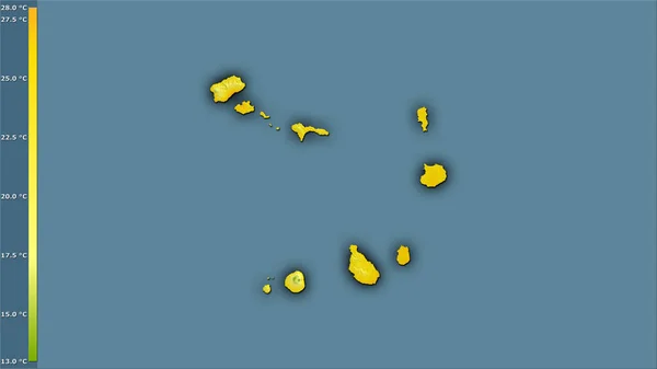 Gemiddelde Temperatuur Van Het Warmste Kwart Het Kaapverdische Gebied Stereografische — Stockfoto
