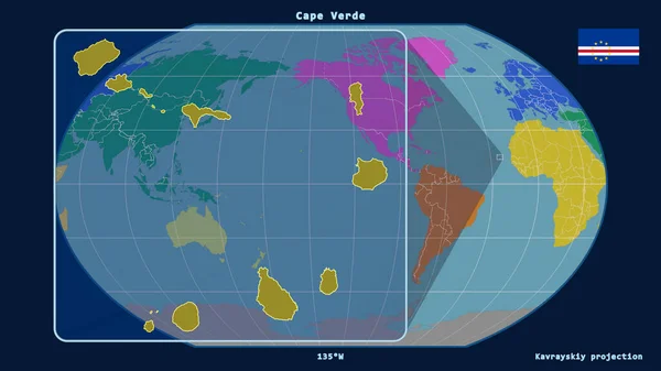 Zoomed Vista Capo Verde Contorno Con Linee Prospettiche Contro Una — Foto Stock