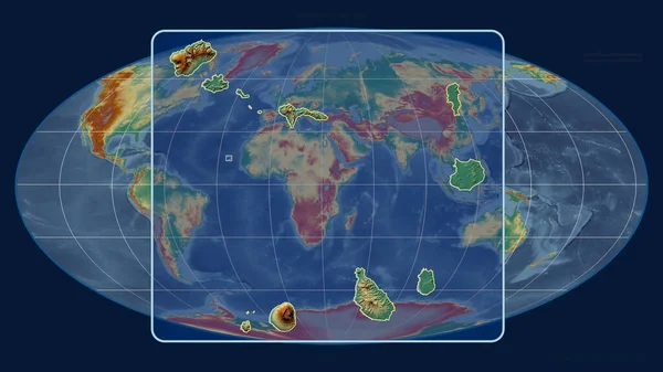 Приголомшений Точки Зору Кабо Верде Перспективними Лініями Проти Глобальної Карти — стокове фото