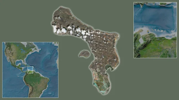Karayipler Hollanda Bonaire Bölgesinin Bölgedeki Konumunun Geniş Çaplı Bir Dünya — Stok fotoğraf