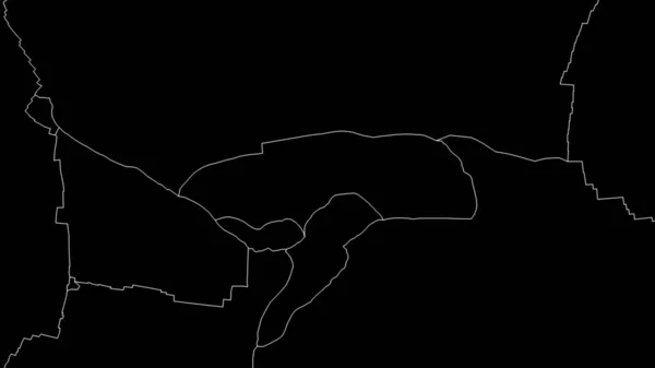Tectonic Plates Borders Areas Adjacent Caribbean Tectonic Plate Black Background — Stock Photo, Image