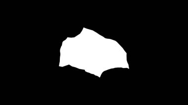 Siyah arka planda Caroline tektonik plakasının beyaz maskesi. Van der Grinten I yansıması (eğik dönüşüm). Birleşiklik aracı