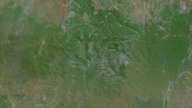 Sangha-Mbaere, Orta Afrika Cumhuriyeti 'nin ekonomik bölgesi. Uydu görüntüleri. Ülke alanına göre şekillendirilmiş. 3B görüntüleme