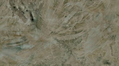 Ennedi Ouest, Çad bölgesi. Uydu görüntüleri. Ülke alanına göre şekillendirilmiş. 3B görüntüleme