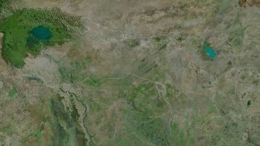Hacı-Lamis, Çad bölgesi. Uydu görüntüleri. Ülke alanına göre şekillendirilmiş. 3B görüntüleme