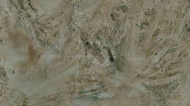 Tibesti, Çad bölgesi. Uydu görüntüleri. Ülke alanına göre şekillendirilmiş. 3B görüntüleme