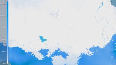 Çad bölgesinin en soğuk çeyreğinin efsanevi stereografik projeksiyonla yağışı - raster tabakalarının ham bileşimi