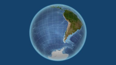 Şili. Mahalle - ülkenin dış hatlarıyla uzak perspektif. uydu resimleri