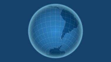 Şili. Mahalle - dış hatları olmayan uzak perspektif. Sadece şekiller - kara / okyanus maskesi