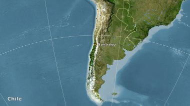 Stereografik projeksiyondaki B uydusunun üzerindeki Şili alanı - ana bileşim